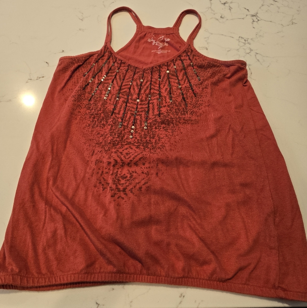 Sonoma Red Camisole with Embellishments
